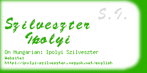 szilveszter ipolyi business card